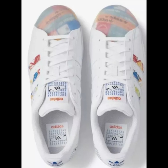 NEW Adidas Originals Superstar Men’s Shoes Sneakers GX2717 White/Blue/Orange 8.5 - Picture 13 of 13